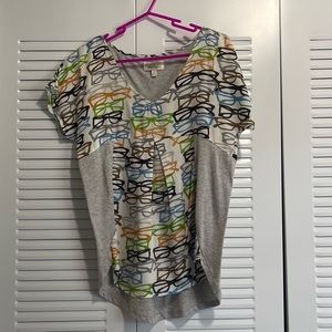 Anthropologie Porridge Whimsical Eye Glasses T-shirt